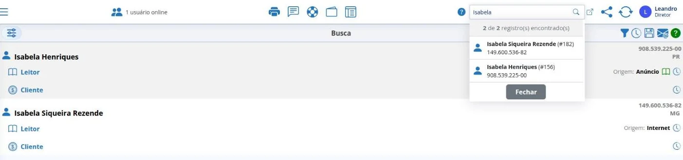 Resultado da busca