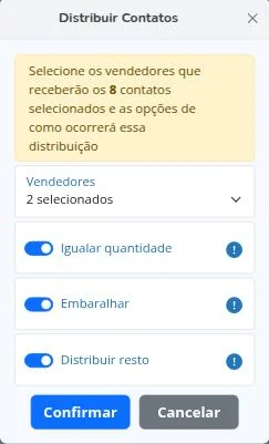 Opções da distribuição