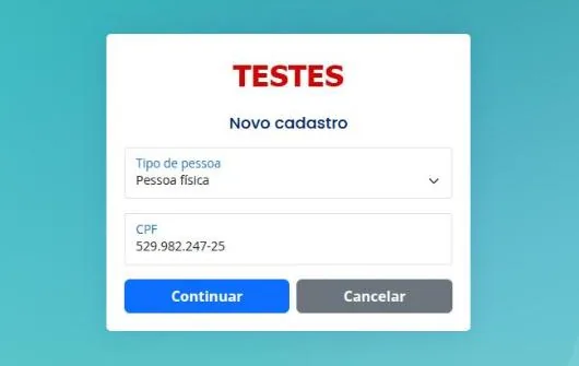 Cadastro: CPF