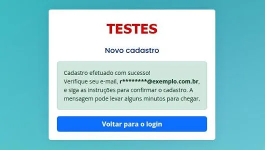 Cadastro efetuado