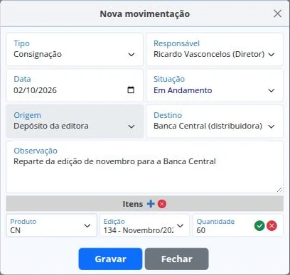 Saída em consignação