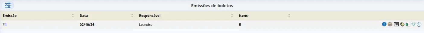 Emissões de boletos