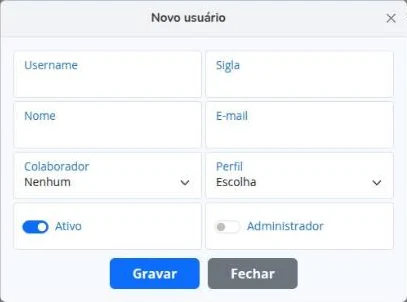 Novo usuário