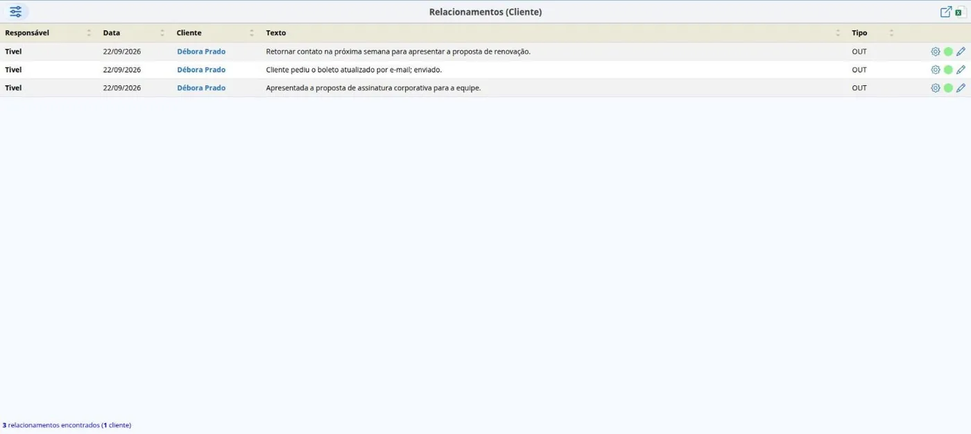 Relac. com Cliente
