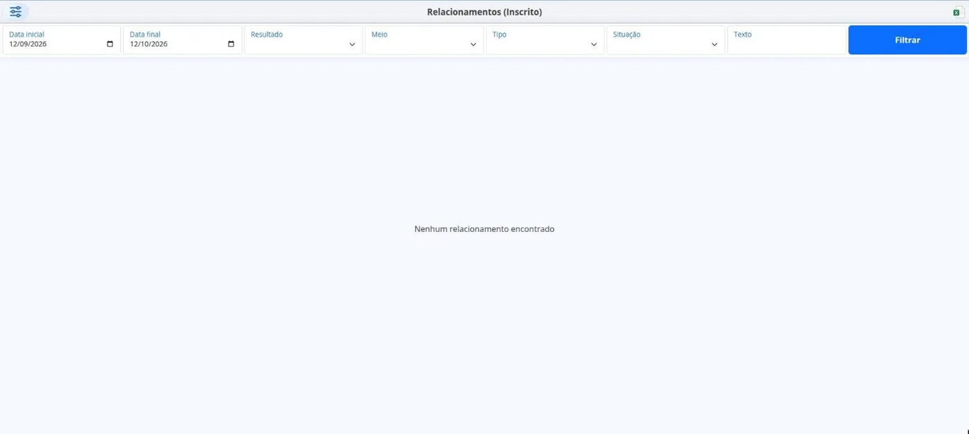 Relac. com Inscrito