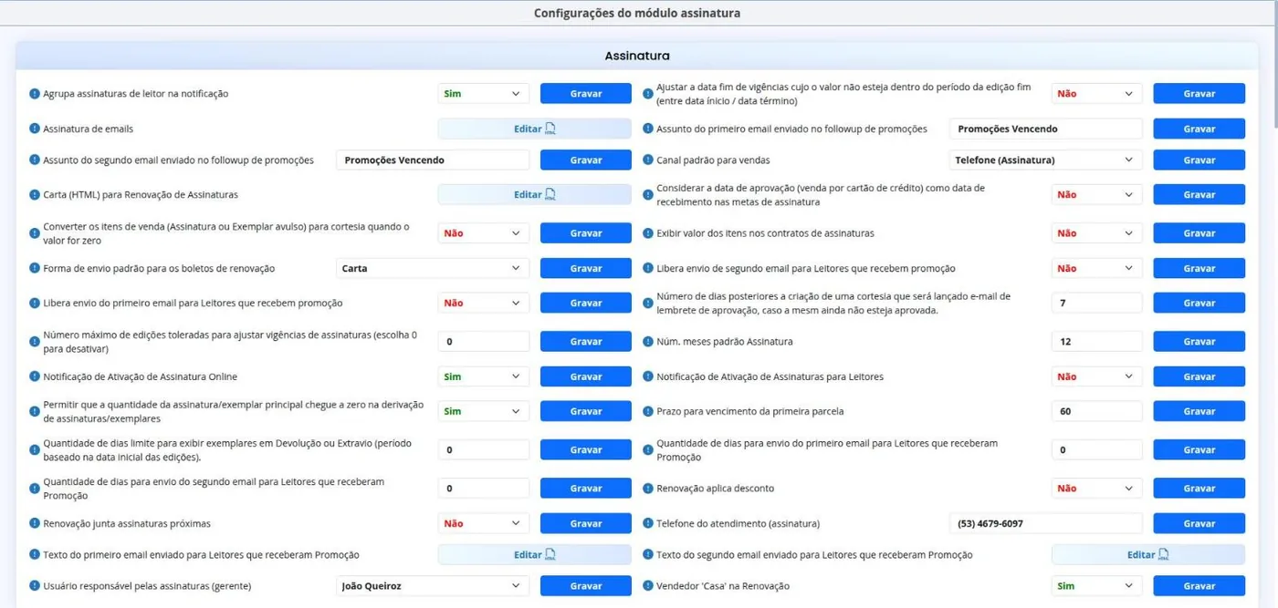Configurações