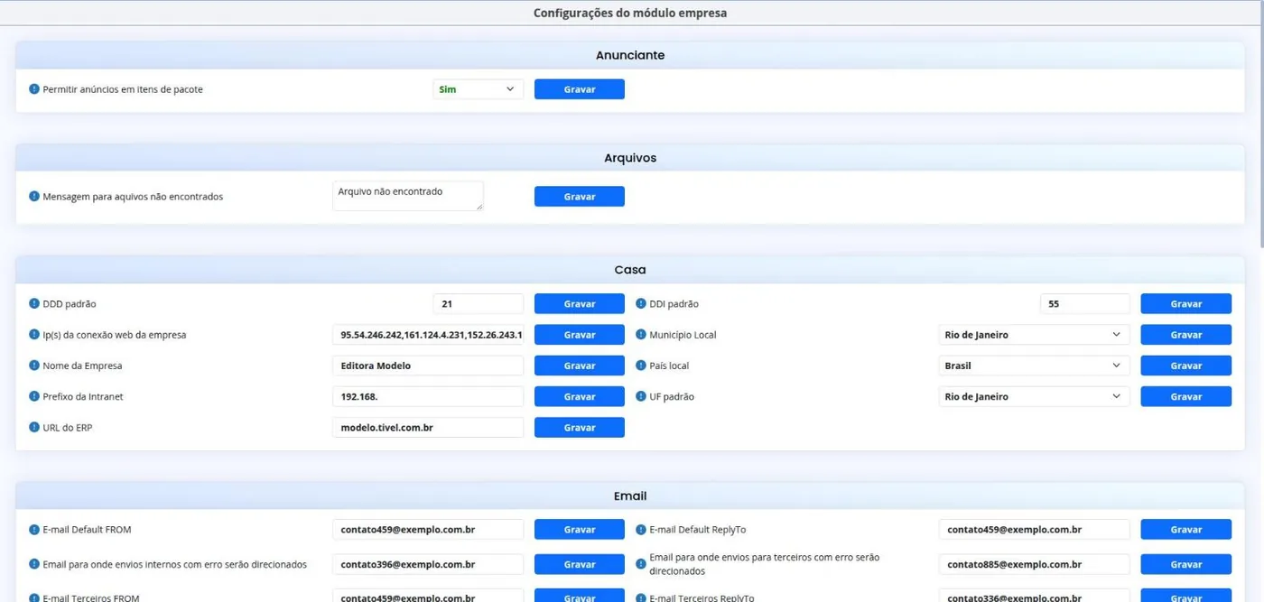 Configurações