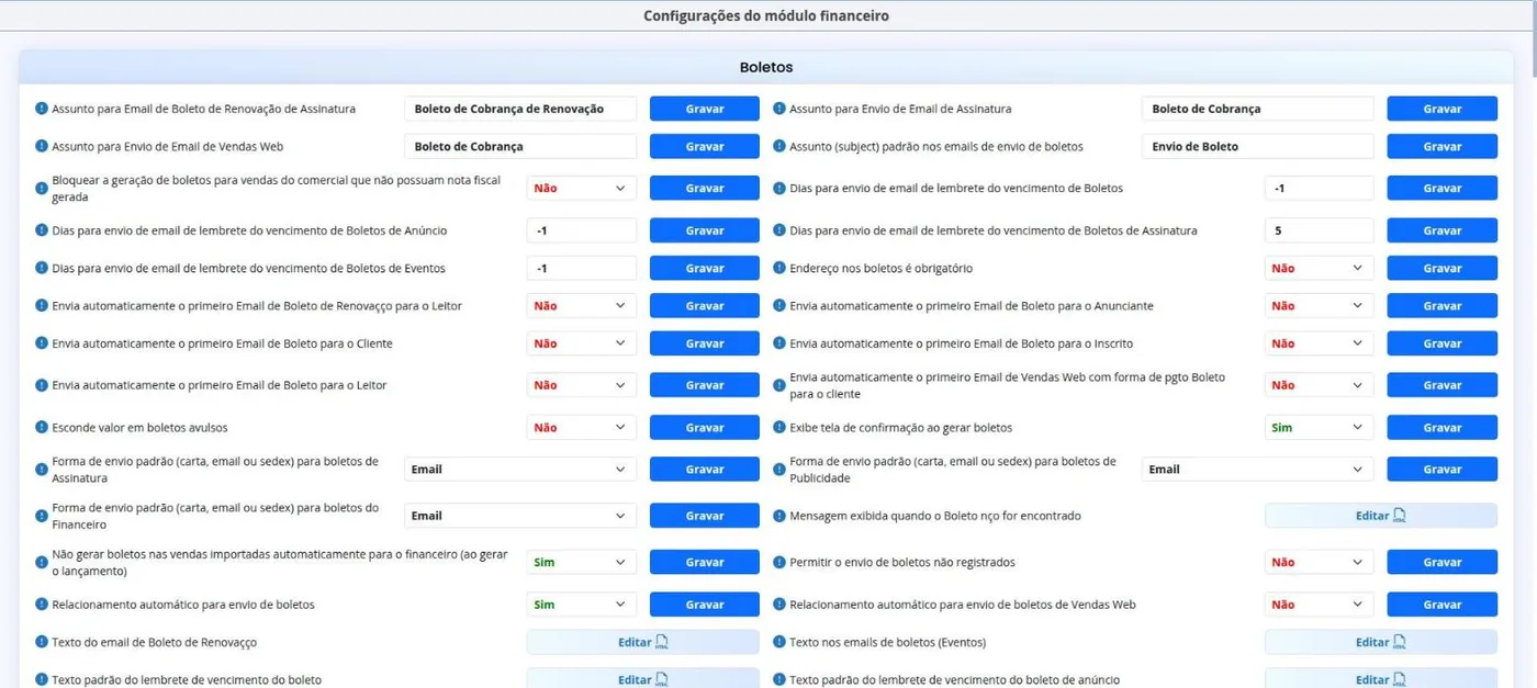 Configurações